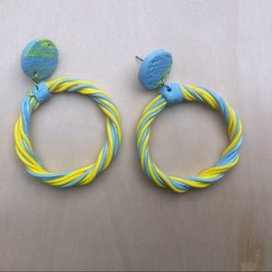 Polymer clay hoop earrings